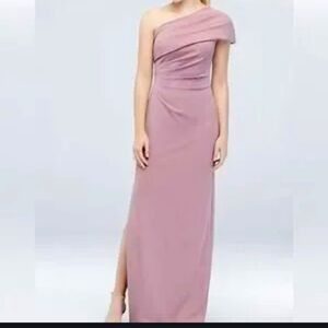 Elegant One-Shoulder Pink Dress